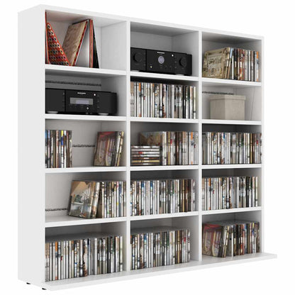 CD Cabinet White 100x23x89.5 cm Engineered Wood