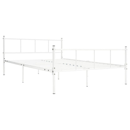 Bed Frame without Mattress White Metal 120x200 cm