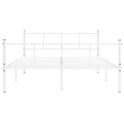 Bed Frame without Mattress White Metal 120x200 cm