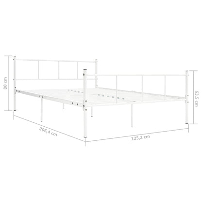 Bed Frame without Mattress White Metal 120x200 cm