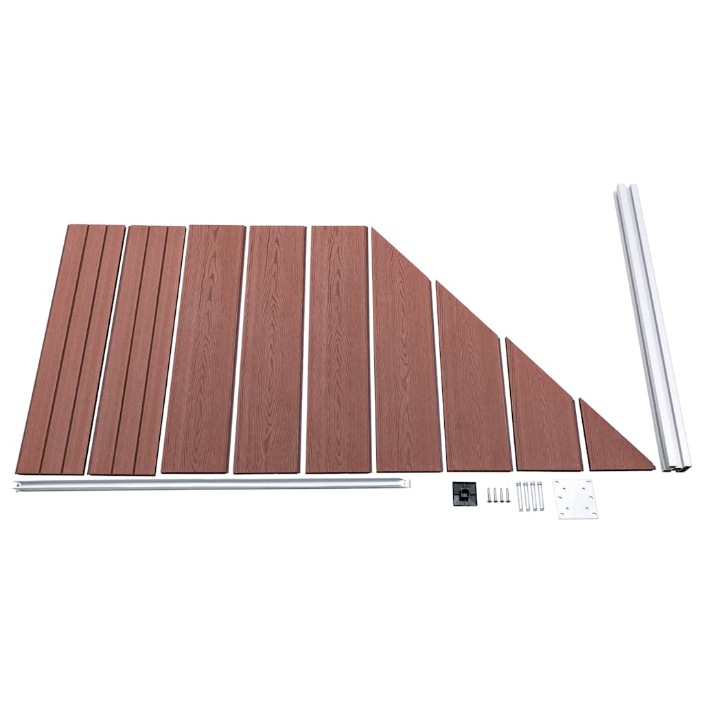 WPC Fence Set 1 Square + 1 Slanted 273x186 cm Brown