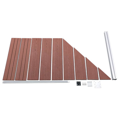 WPC Fence Set 1 Square + 1 Slanted 273x186 cm Brown