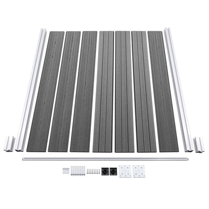 WPC Fence Set 1 Square + 1 Slanted 273x186 cm Grey