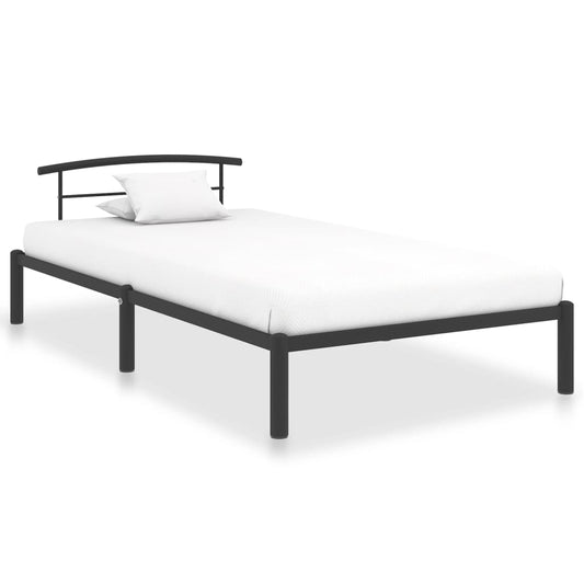 284657 vidaXL Bed Frame without Mattress Black Metal 100x200 cm