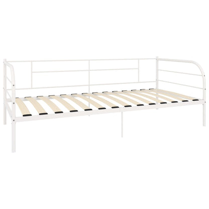 284672 vidaXL DayBed Frame without Mattress White Metal 90x200 cm
