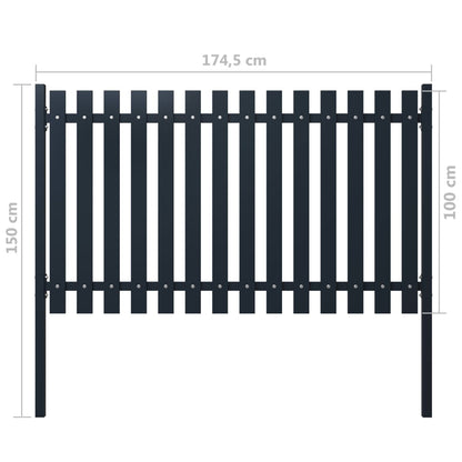 Fence Panel Anthracite 178x100 cm Powder-coated Steel