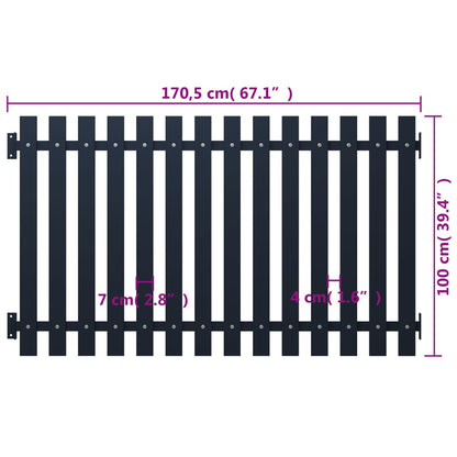 Fence Panel Anthracite 178x100 cm Powder-coated Steel