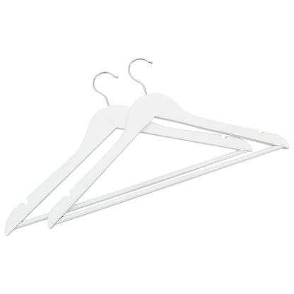 100 pcs Clothes Hanger Set Non-slip White Hardwood