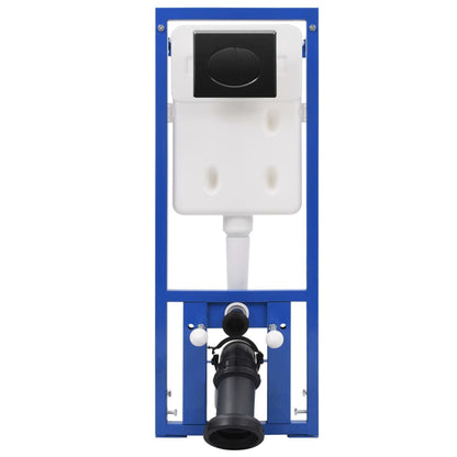 Wall-Hung Toilet with Concealed Cistern Ceramic Black