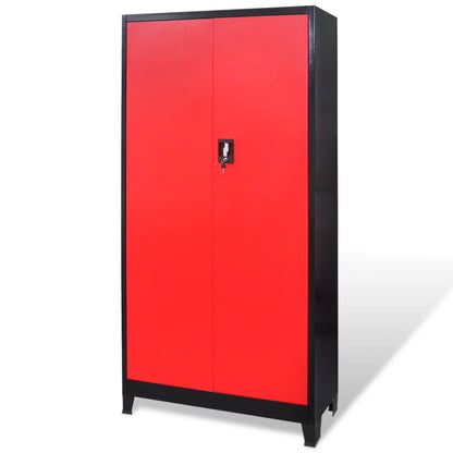 Tool Cabinet with Tool Chest Steel 90x40x180 cm Red and Black