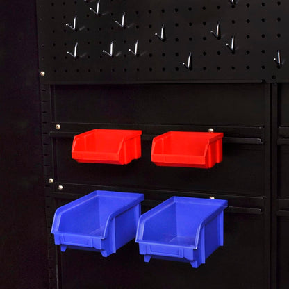 Tool Cabinet with Tool Chest Steel 90x40x180 cm Red and Black