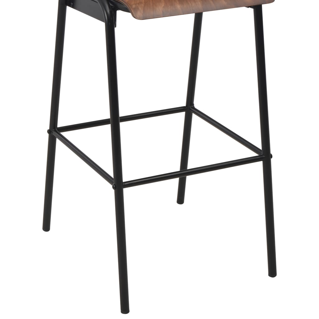 Bar Chairs 6 pcs Solid Plywood Steel