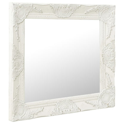 Wall Mirror Baroque Style 50x50 cm White