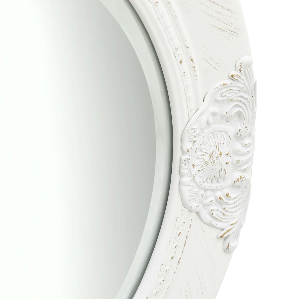 Wall Mirror Baroque Style 50 cm White