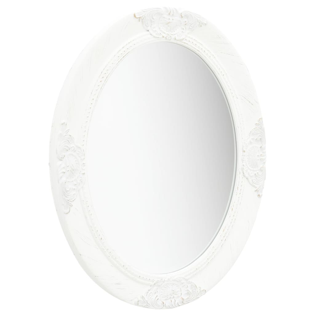 Wall Mirror Baroque Style 50x60 cm White