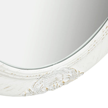 Wall Mirror Baroque Style 50x60 cm White