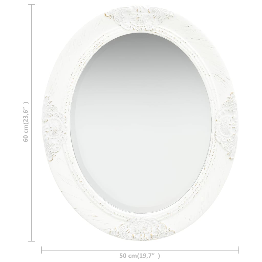 Wall Mirror Baroque Style 50x60 cm White