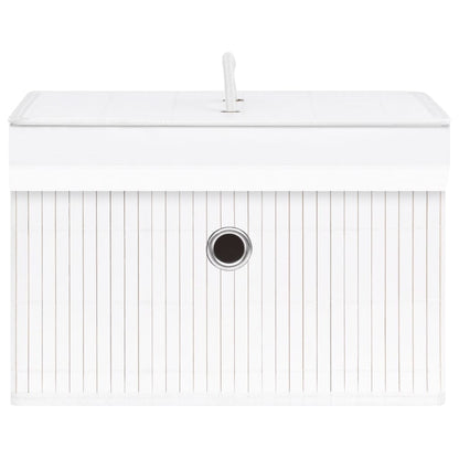 Bamboo Storage Boxes 4 pcs White