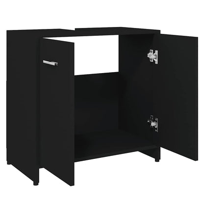 Bathroom Cabinet Black 60x33x61 cm Engineered Wood
