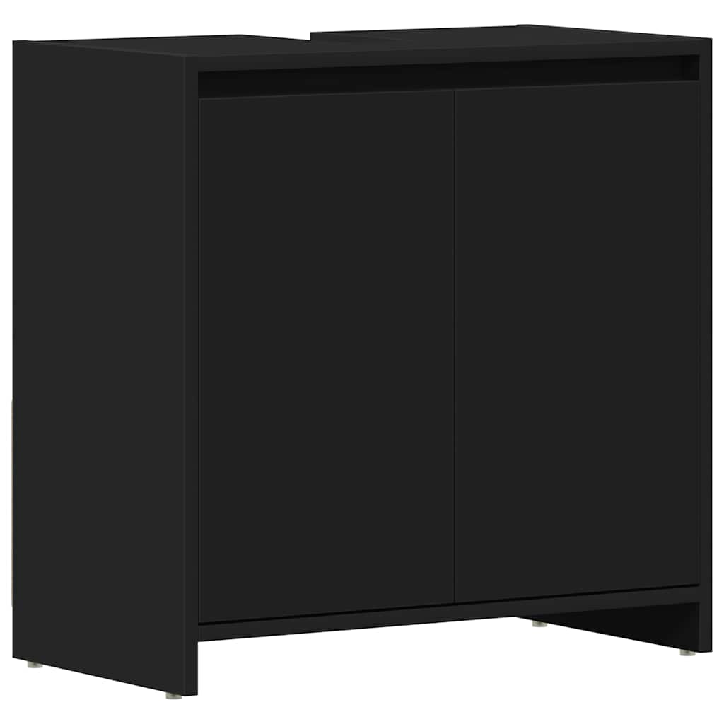 Bathroom Cabinet Black 60x33x61 cm Engineered Wood
