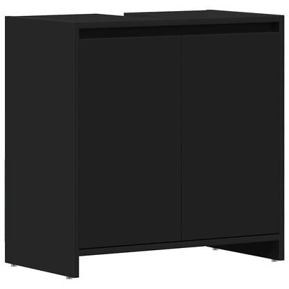 Bathroom Cabinet Black 60x33x61 cm Engineered Wood