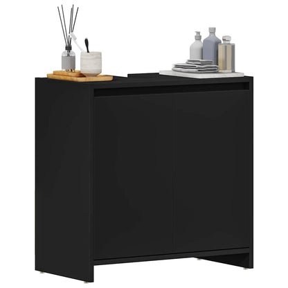 Bathroom Cabinet Black 60x33x61 cm Engineered Wood