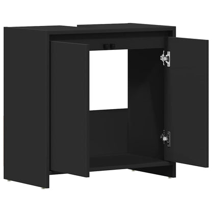 Bathroom Cabinet Black 60x33x61 cm Engineered Wood