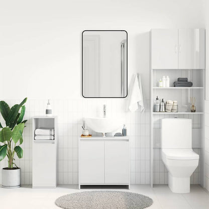 Bathroom Cabinet High Gloss White 60x33x61 cm Engineered Wood