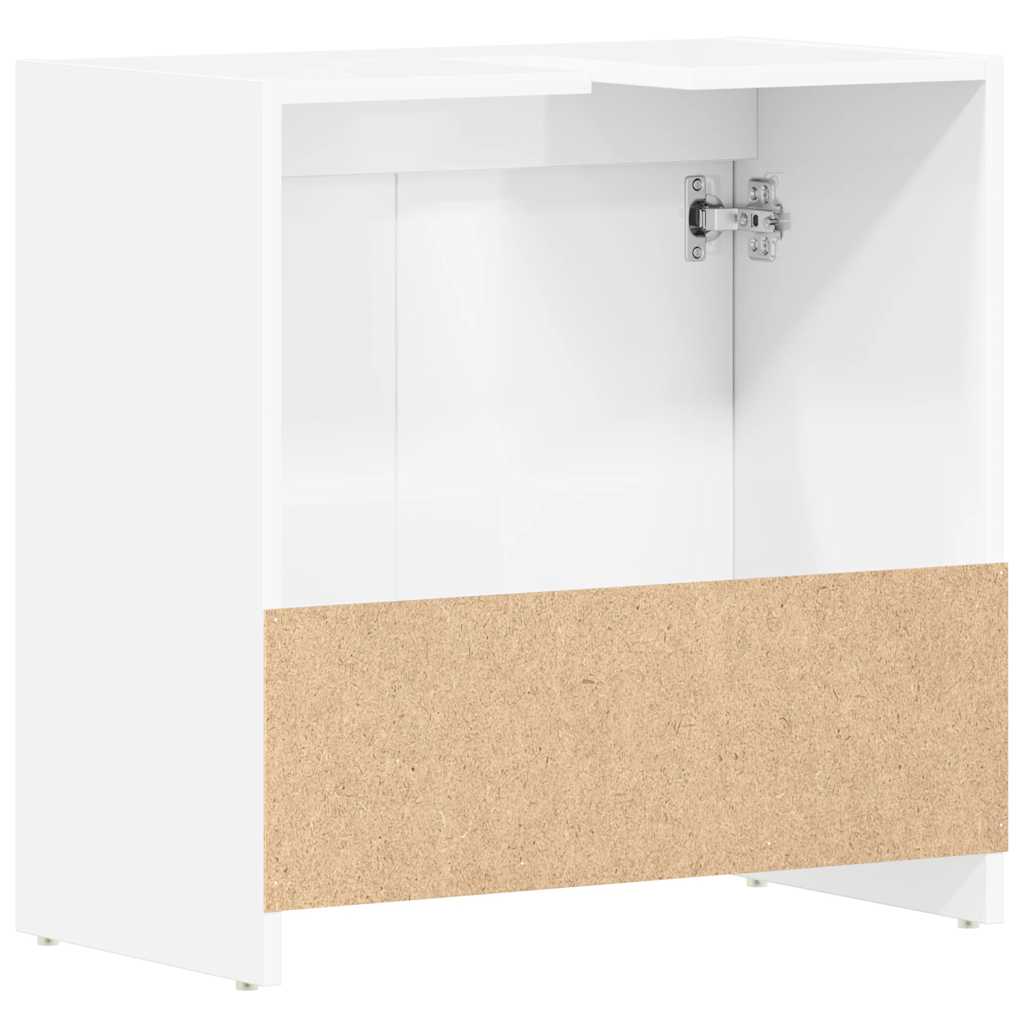Bathroom Cabinet High Gloss White 60x33x61 cm Engineered Wood