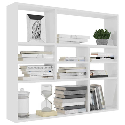 Wall Shelf White 90x16x78 cm Engineered Wood