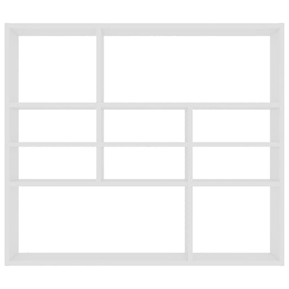 Wall Shelf White 90x16x78 cm Engineered Wood