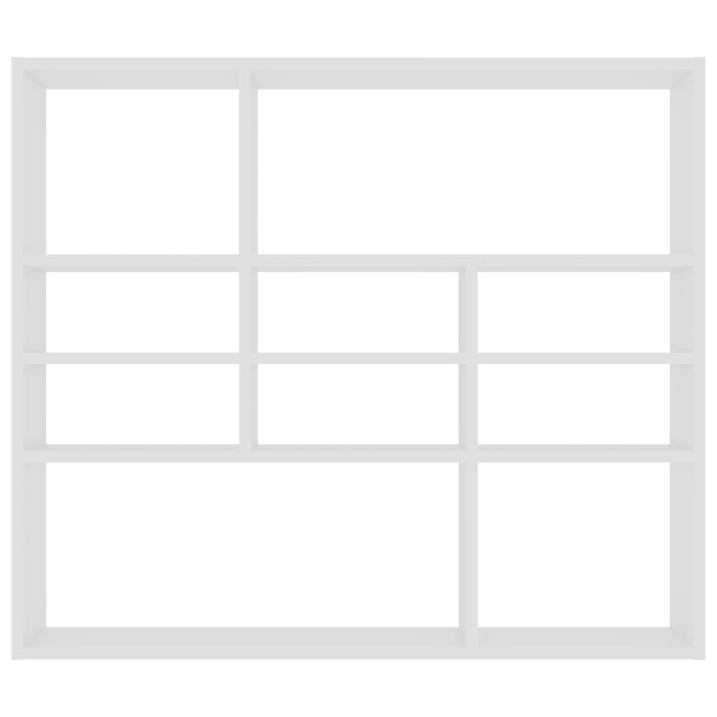 Wall Shelf White 90x16x78 cm Engineered Wood