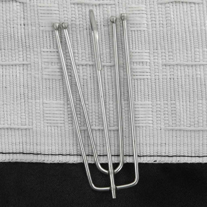 Linen-Look Blackout Curtains with Hooks Black 290x245 cm