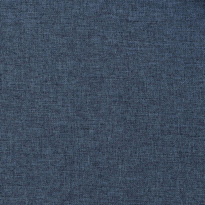 Linen-Look Blackout Curtains with Grommets Blue 290x245cm