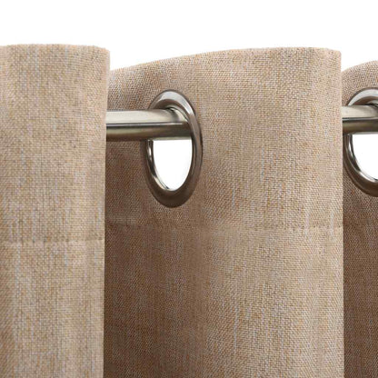 Linen-Look Blackout Curtains with Grommets 2pcs Beige 140x225cm