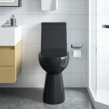 Rimless Toilet 7 cm Extra Height Soft Close Ceramic Black