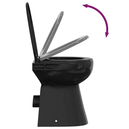 Rimless Toilet 7 cm Extra Height Soft Close Ceramic Black