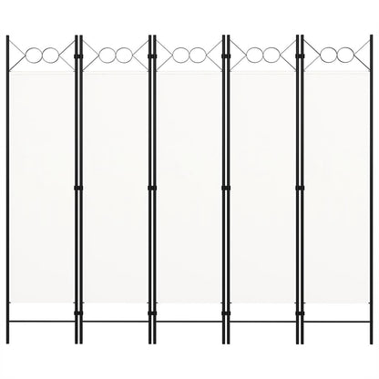 5-Panel Room Divider White 200x180 cm