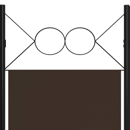 5-Panel Room Divider Brown 200x180 cm