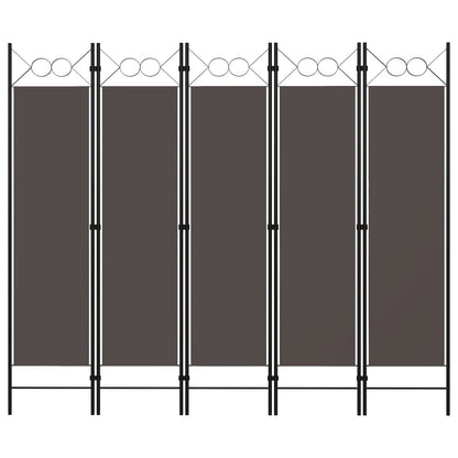 5-Panel Room Divider Anthracite 200x180 cm