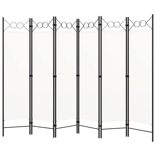 6-Panel Room Divider White 240x180 cm