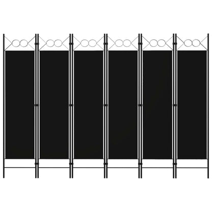 6-Panel Room Divider Black 240x180 cm
