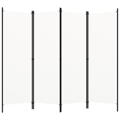 4-Panel Room Divider White 200x180 cm