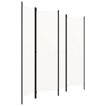 4-Panel Room Divider White 200x180 cm
