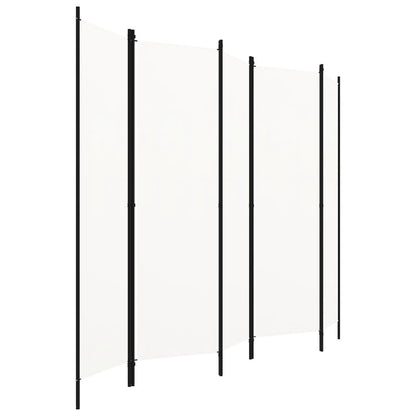 5-Panel Room Divider White 250x180 cm