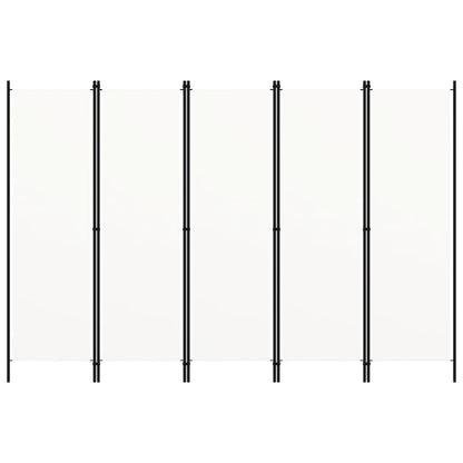 5-Panel Room Divider White 250x180 cm