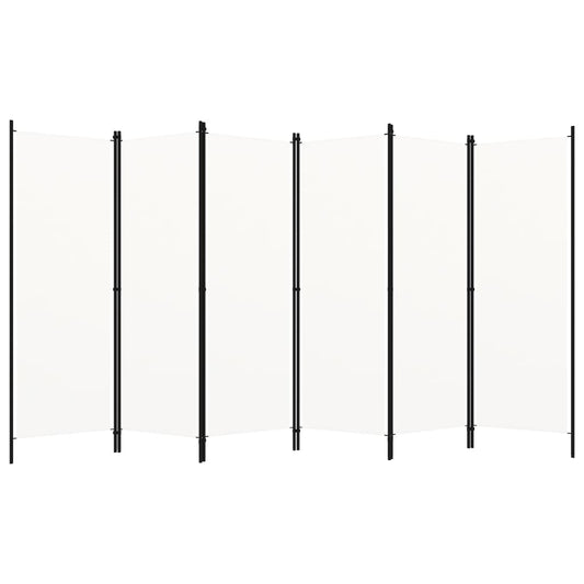 6-Panel Room Divider White 300x180 cm