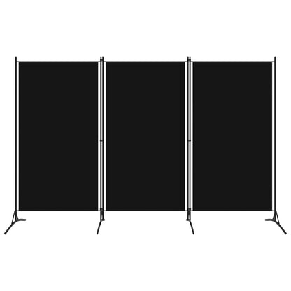 3-Panel Room Divider Black 260x180 cm