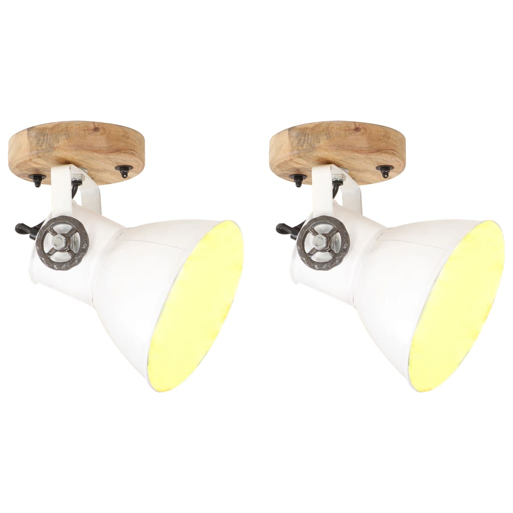 Industrial Wall/Ceiling Lamps 2 pcs White 20x25 cm E27