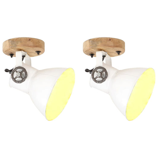 Industrial Wall/Ceiling Lamps 2 pcs White 20x25 cm E27